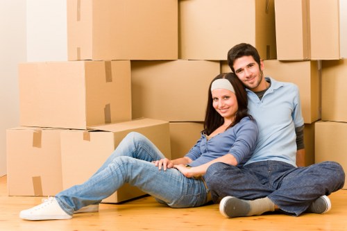 Low-carbon van loading eco-friendly moving supplies in Putney