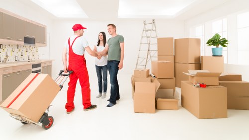 Fragile item boxes and protective wrap for a Putney relocation