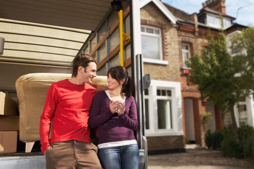 Moving van and loaded items for a Putney removal service